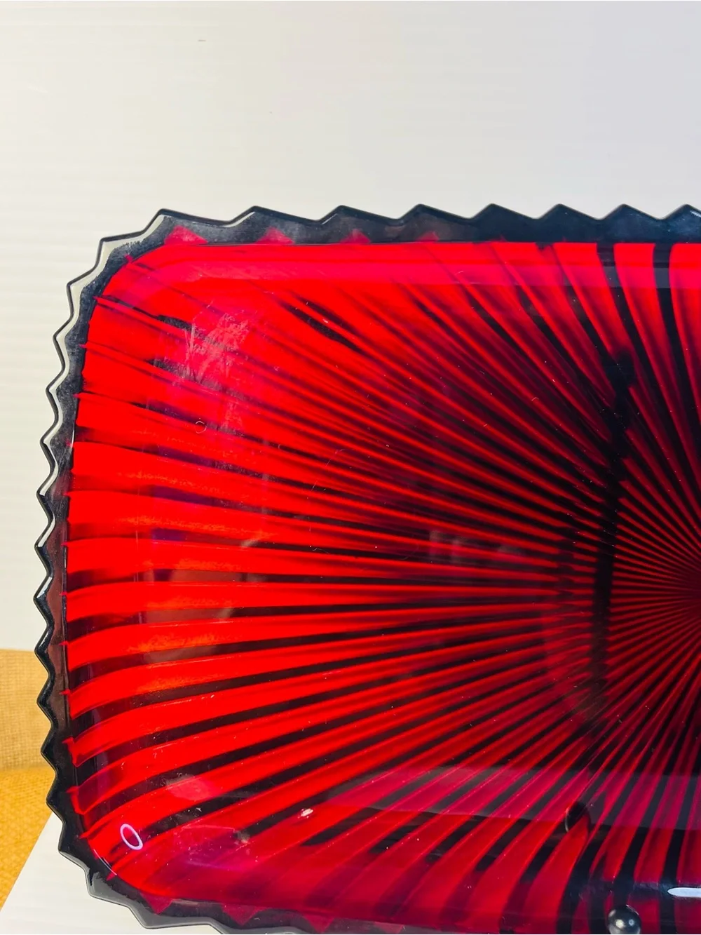 CELEBRATIONS BY MIKASA~ Rectangle Cranberry Holiday Flare Collection Platter
